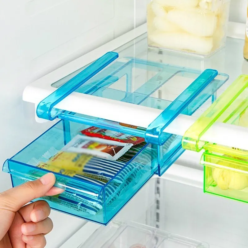 

Clear Resin Kitchen Storage Containers Food Storage Organizer Drawer Space Saving for Refrigerator Fridge Desk Table