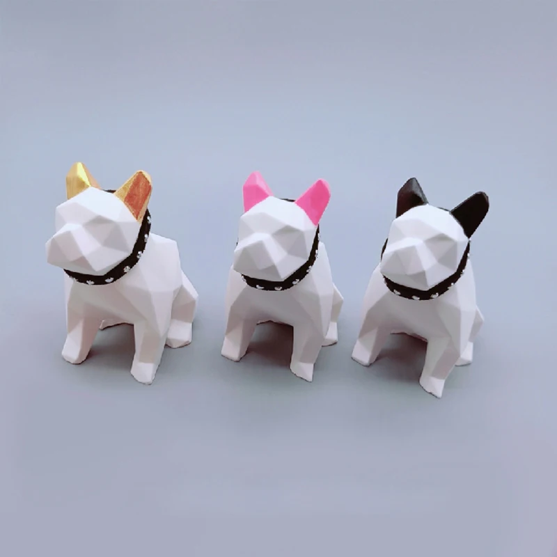 3D Силиконовая форма с геометрическим дизайном для бульдога оригами собак