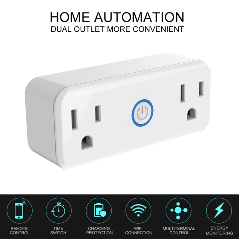 

Socket Plug Timing Remote Control WiFi Outlet Power Strip Work With Amazon Alexa/Google Home For Smart Home Automation