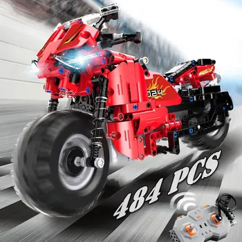 

NEW 484PCS motorcycle motorbike Model Building Blocks Set motor Compatible Major Brands technic Series Toys Gift For children
