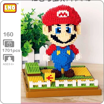 

LNO 160 Game Super Mario Red Big Figure 3D Model 1701pcs Micro DIY Diamond Mini Building Small Blocks Bricks Assembly Toy no Box