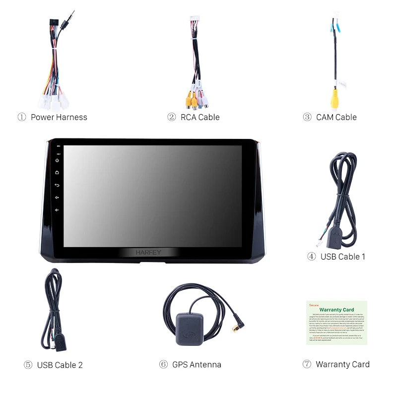 Top Harfey 2Din 10.1" Android 8.1/9.0 GPS Navigation Car Radio Multimedia Player Wifi Bluetooth Head Unit For 2019 Toyota Corolla 3