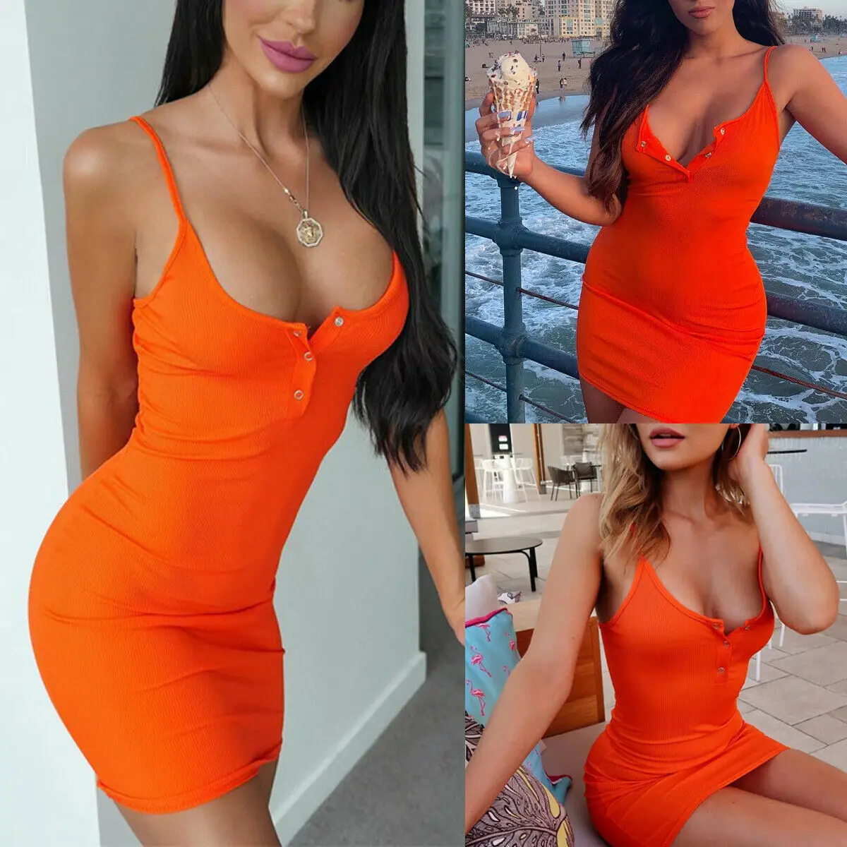 

Fashion Women Sexy Short Mini Dress Club Party Bodycon Silm Sleeveless Summer Elegant Ladies Stylish Suspenders Dresses