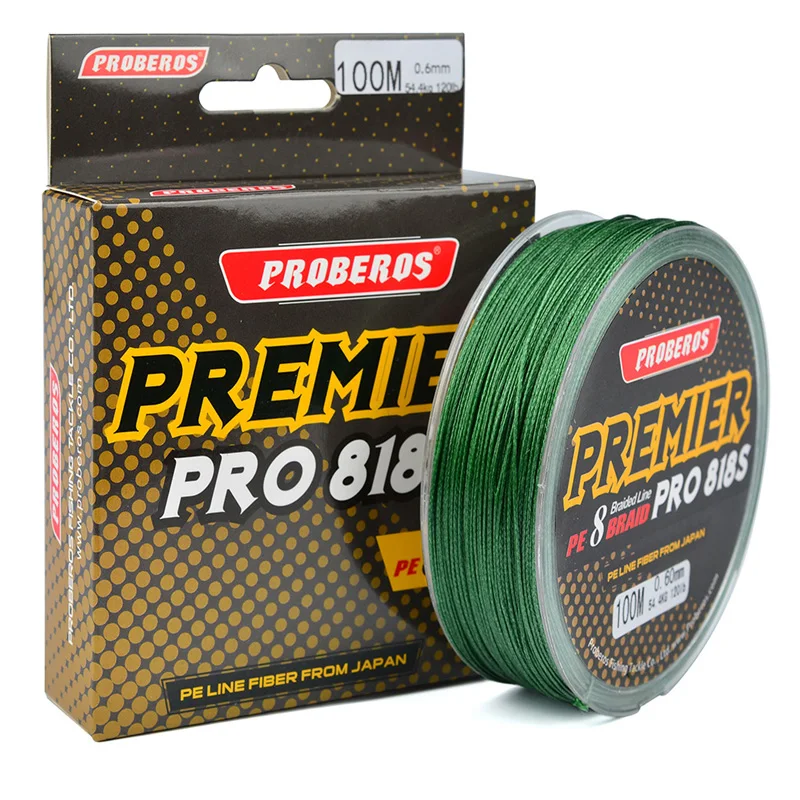 

Proberos Fishline 8 Weaves Fishing Line 100M 8 Strands Braided Fishing Line Available 15 -50LB PE Line Green/Blue/Yellow/Red