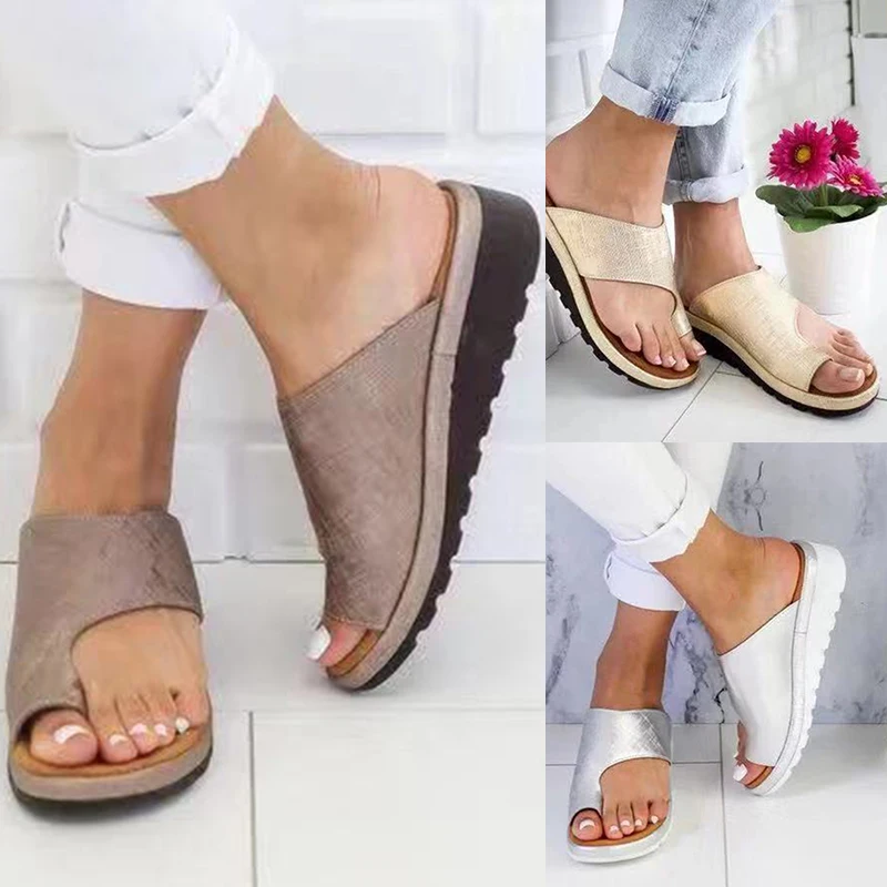 Women Artificial Leather Shoes Ladies Casual Soft Big Toe Correction Shoes Sandals Orthopedic Bunion Corrector Summer Shoes Women Artificial Leather Shoes Ladies Casual Soft Big Toe Correction Shoes Sandals Orthopedic Bunion Corrector Summer Shoes