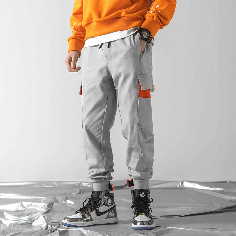 Overalls, tide brand, foot, ins, men's national tide, spring hip hop, casual pants, tide, fat, plus fertilizer, XL loose