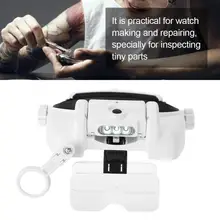 Профессиональный светодиодный осветительный головной убор увеличительный стеклянный шлем ювелирный ремонт головка Лупа часы часть ремонтный инструмент комплект для часовщиков