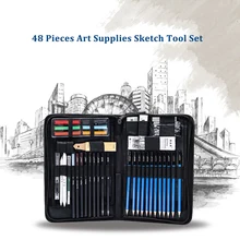 H& B 48 шт. Карандаши наборы товары для рукоделия эскиз инструмент профессионального рисования эскизов карандаши Наборы с сумкой для студентов художественных