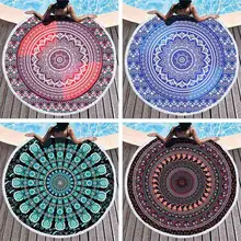 Mandala Round Tapestry Summer Beach Towel Bikini Shawl Picnic Throw Rug Blanket Tassel Bohemia Mats Yoga Mat Home Decor Textile round argyle mandalas tassel beach throw
