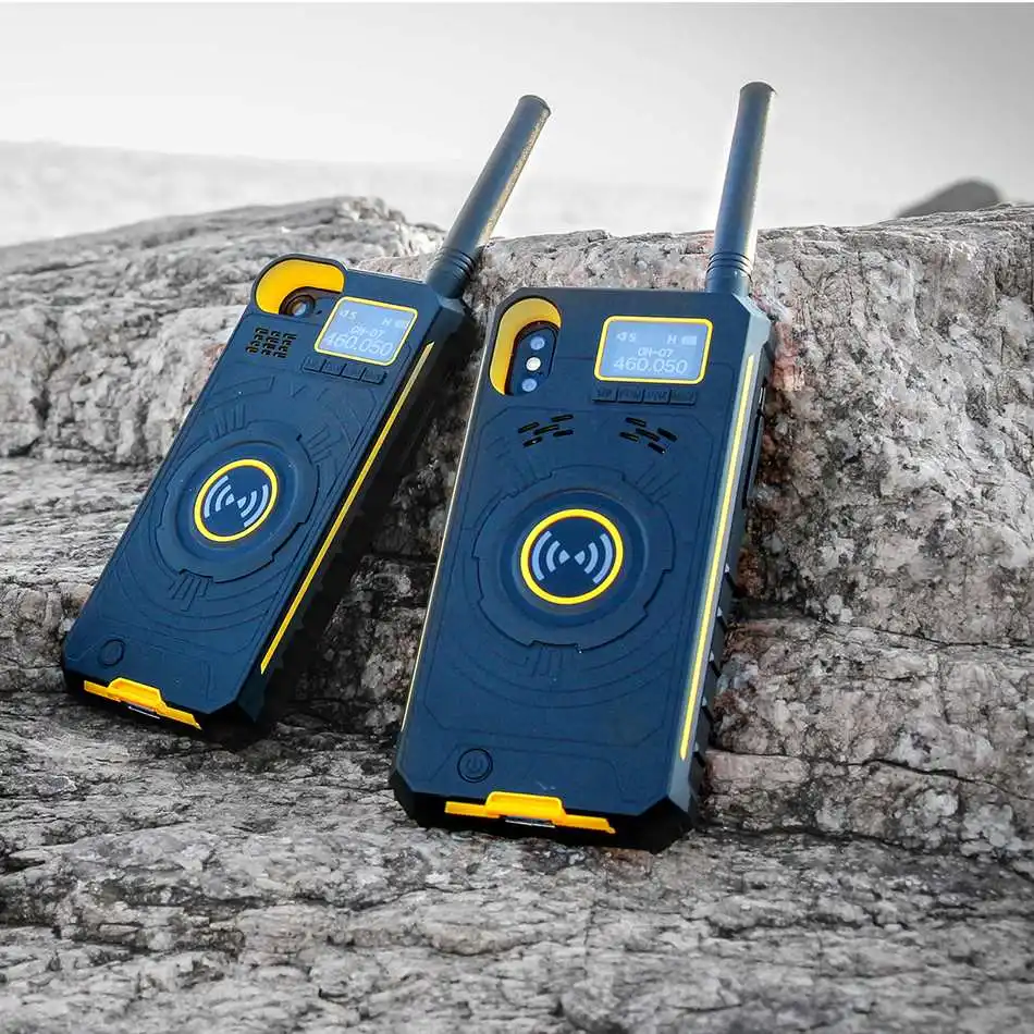 

NO.1 Multifunctional Wireless Handheld Walkie Talkie Protective Case Mobile Power Bank For iPhone X 8 7 6 Plus LCD Display