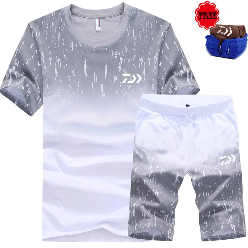 

New Men Fishing Clothing Short Sleeve & Pant Neck Anti Uv Fishing Clothes Sets Outdoor Breathable Quick Dry Fishing Shirts
