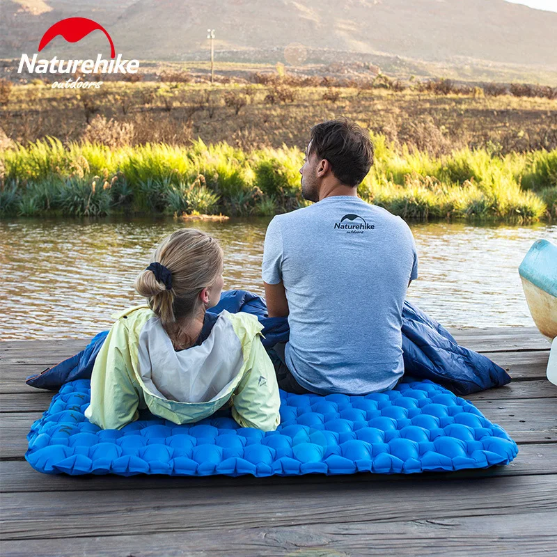 Naturehike في 2 شخص التخييم وسادة النوم فراش تطول حصيرة قابلة للنفخ المحمولة مع الهواء حقيبة التخييم حصيرة خفيفة