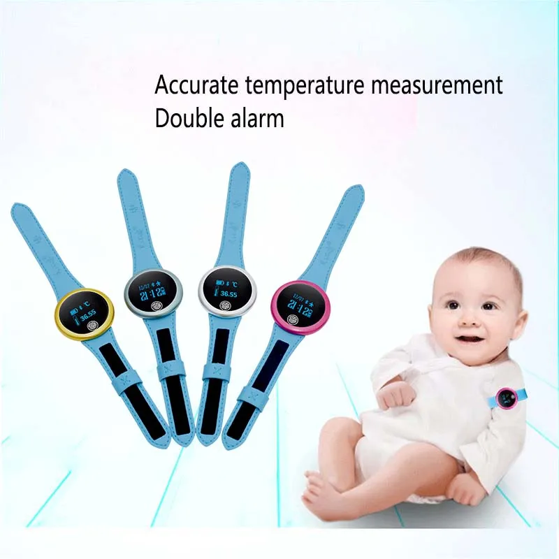

bluetooth Smart Thermometer Strap Leather Instrument Sticker Electronic Measurement Thermometer Child Health Monitor