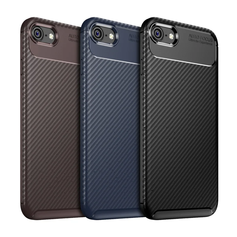 Тонкий мягкий ТПУ чехол из углеродного волокна для iPhone X XR XS Max 8 7 6 Samsung S9 S10 Lite A6 A8 A7