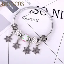 Хрустальный серебряный браслет с шармом ювелирные изделия в богемном стиле любовь и цветок ювелирный камень продукт для женских подарков