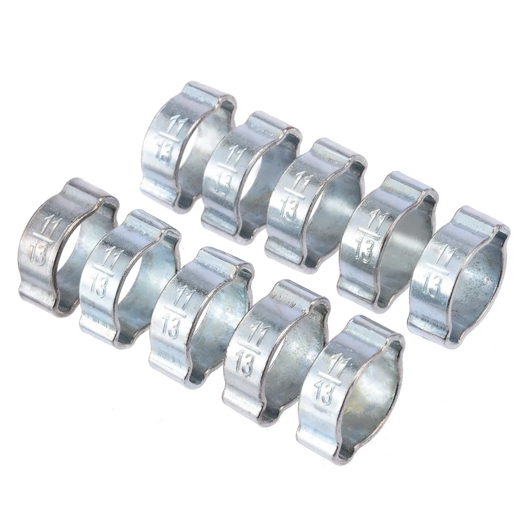 10pcs Hose Clamp Tool Double Ears Worm Drive Fuel Water Hose Pipe Clamps Clips for Pipe Clampin