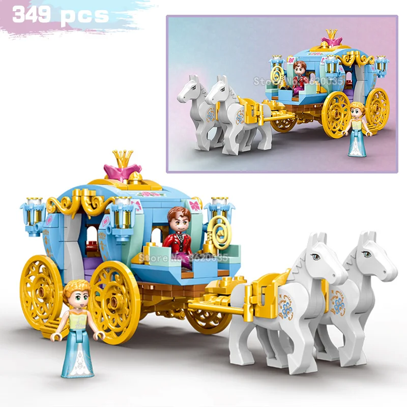 Princess Magic Carriage Girl Building Blocks Series Figures Assemble Model Girl Castle Give Girl A Birthday Gift With Legoinglys