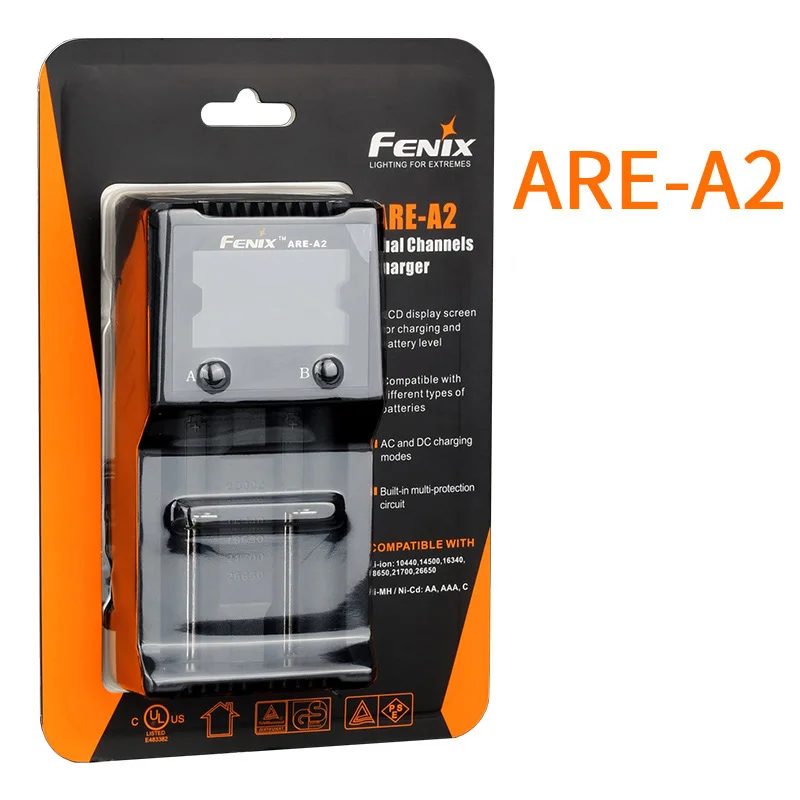 Fenix ARE-A2 четырехканальный смарт-зарядное устройство, совместимое с типами литий-ионных и Ni-MH/Ni-Cd батарей
