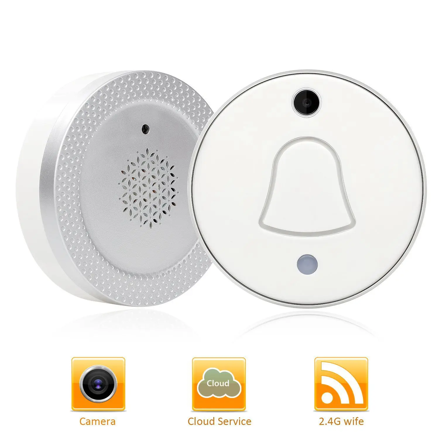 

EU Plug Door Bell Wireless Mini Smart WiFi Door Ring With Camera Shots Notification and Cloud Upload For Visitor