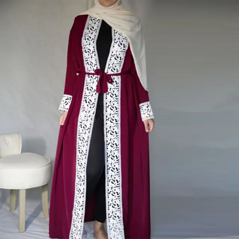 

2019 New Ladies Dress Casual Loose Long Cardigan Abaya Kaftan Plus Size Ankle-Length Women Dress