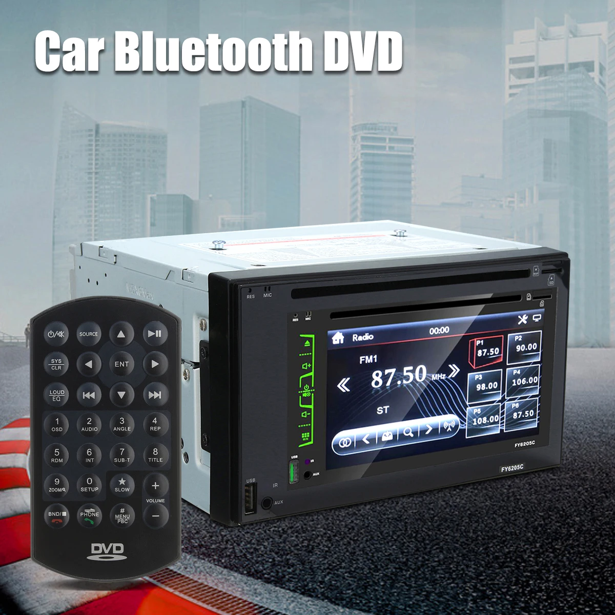

Universal Car MP5 Player Bluetooth 2 Din 1080P 6.2 inch digital TFT Screen 12V Remote Control Car Audio Stere DVD Player