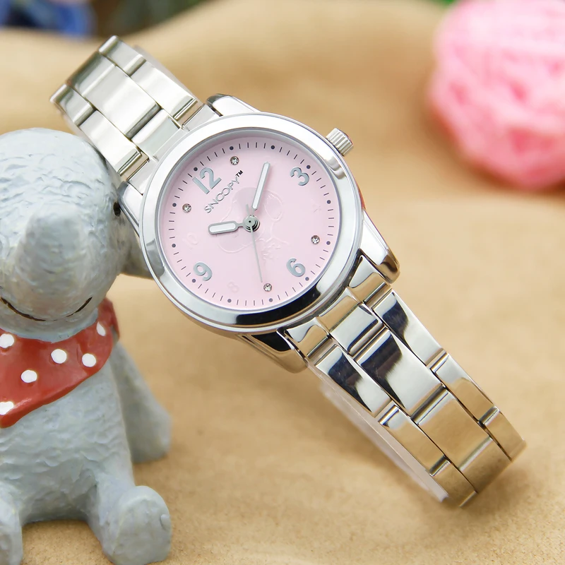 Детские часы Snoopy повседневные Модные кварцевые наручные для девочек|Женские