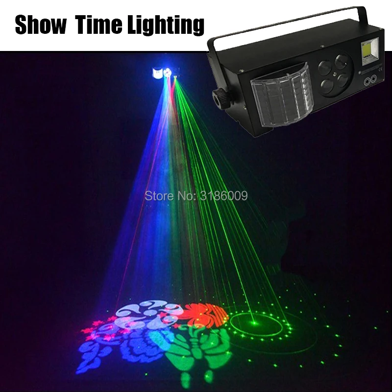 

Show time Remote control LED 4 in 1 Gobo laser strobe stage effect 4 eyes image light Professional for Home entertainment KTV