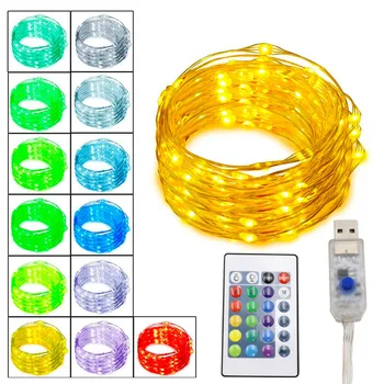 

50setsx5m 10m Usb Led String Light Led Copper Wire String Holiday Outdoor Fairy Lights For Christmas Party Wedding Decoration
