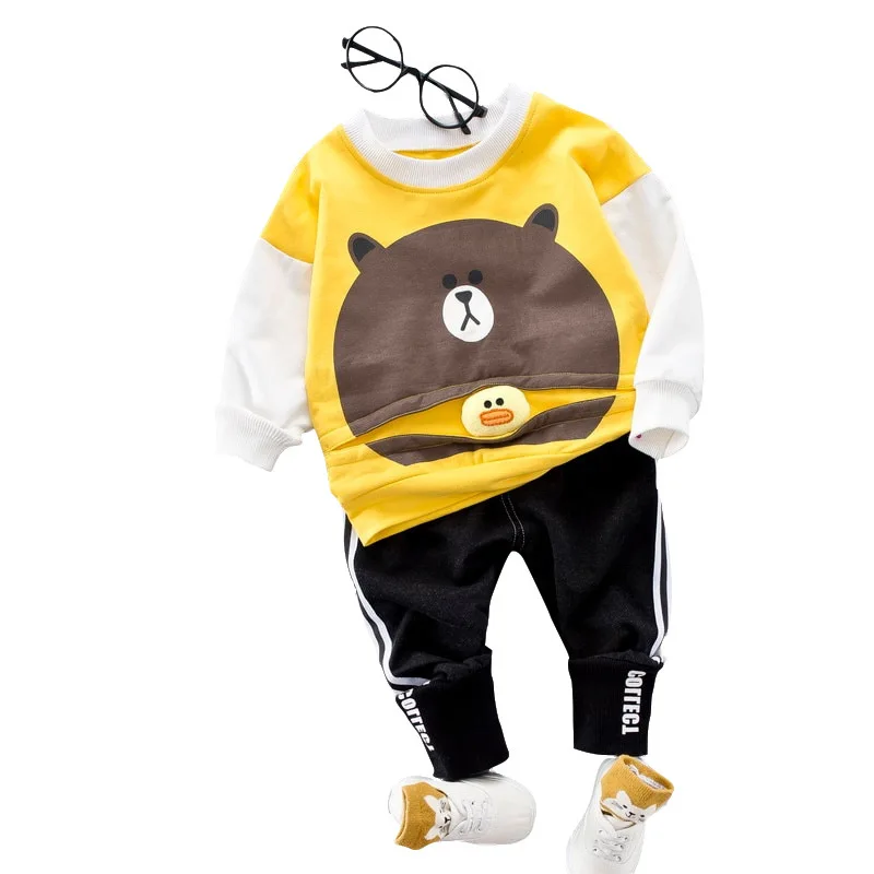 

Spring Autumn Baby Boys Girls Cartoon Clothes Children T-shirt Pants 2Pcs/Set Fashion Kids Cotton Sets Toddler Casual Tracksuits