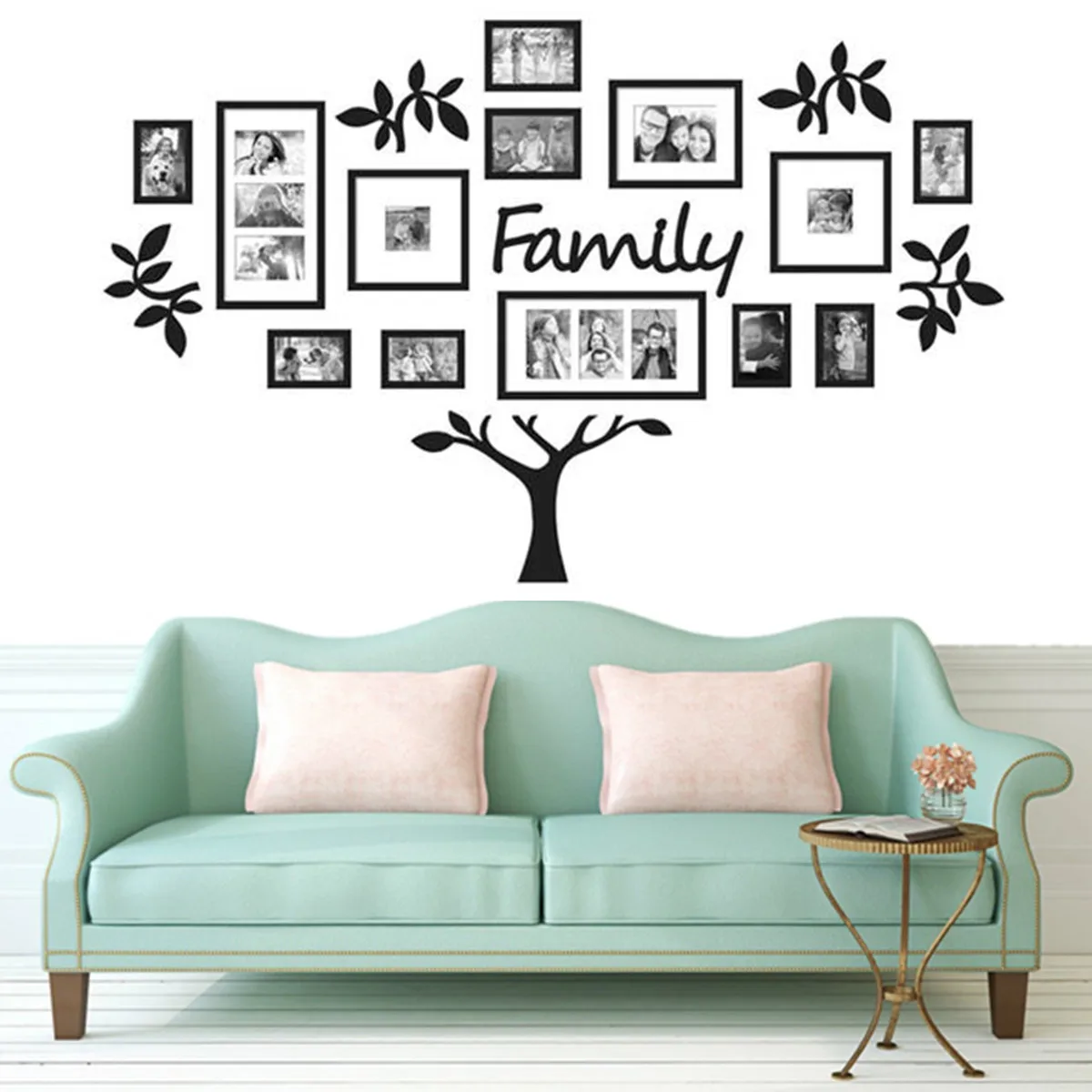 

3D Acrylic DIY Wall Stickers Family Tree 17 Pieces Photo Frame Home Decor Art Picture Frame Wall Decals Poster L/S Size