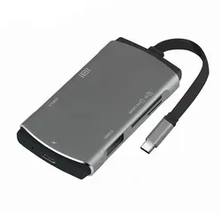 PPYY новый-6 в 1Usb C концентратор Тип C адаптер с type C зарядный порт до 4 к Hdmi и Sd/Micro Sd/Tf смарт-кардридер и 2 Usb 3