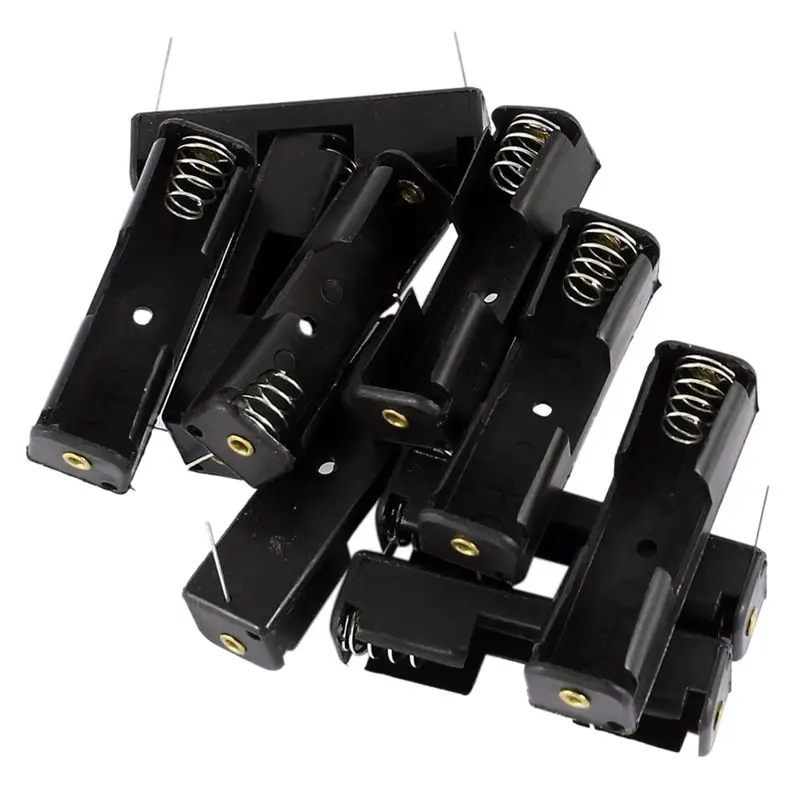10 шт. пластиковый держатель батареи коробка для 1x1 5 V AA черный + серебристый |