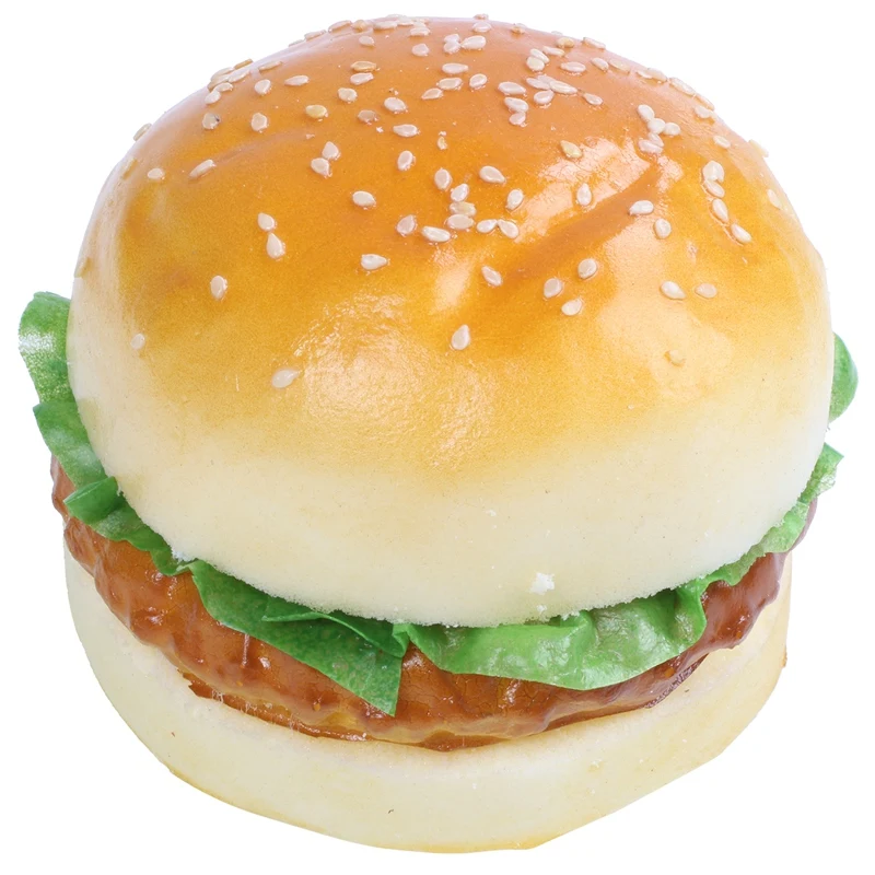 

1pc Realistic Hamburger Lifelike Simulation Fake hamburger Bakery Display Kids Food Bread Toy Home Decoration Photography prop