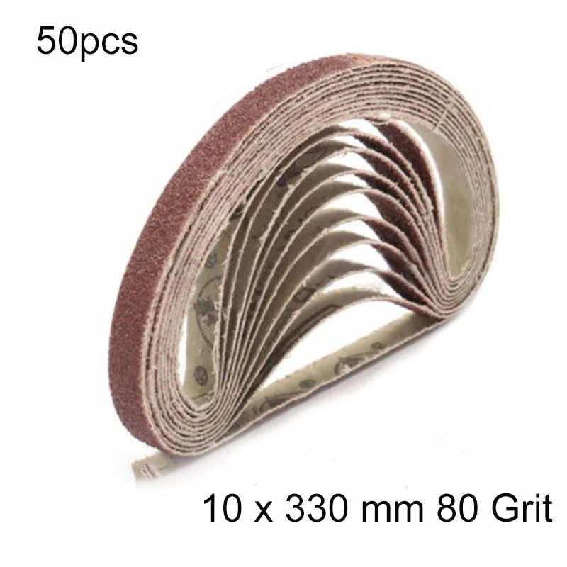 

50Pcs 10 X 330 Mm Sanding Belts 40 60 100 120 Grit Aluminium Oxide Sander