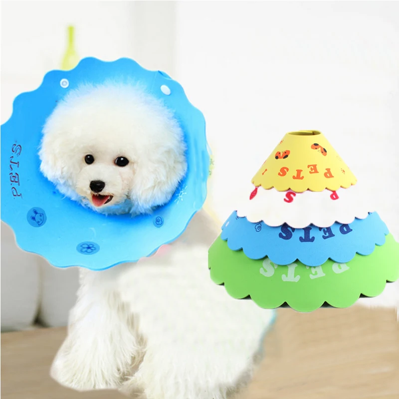 

Pet Dog Collar With Breathable Soft Edge Plastic Snap Closure Puppy Protective Collars Recovery Pets Cone Collar Elizabethan