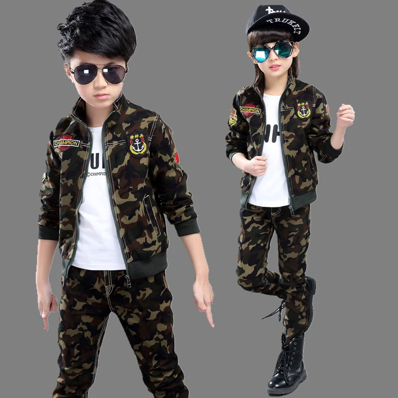 Traje de camuflaje para niños y niñas, uniforme militar, ropa de camuflaje  de las fuerzas especiales, conjunto deportivo de 2 piezas X126|set de ropa|  - AliExpress