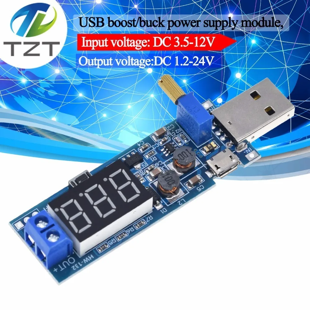 

DC-DC 5V to 3.5V / 12V USB Step UP / Down Power Supply Module Adjustable Boost Buck Converter Out DC 1.2V-24V