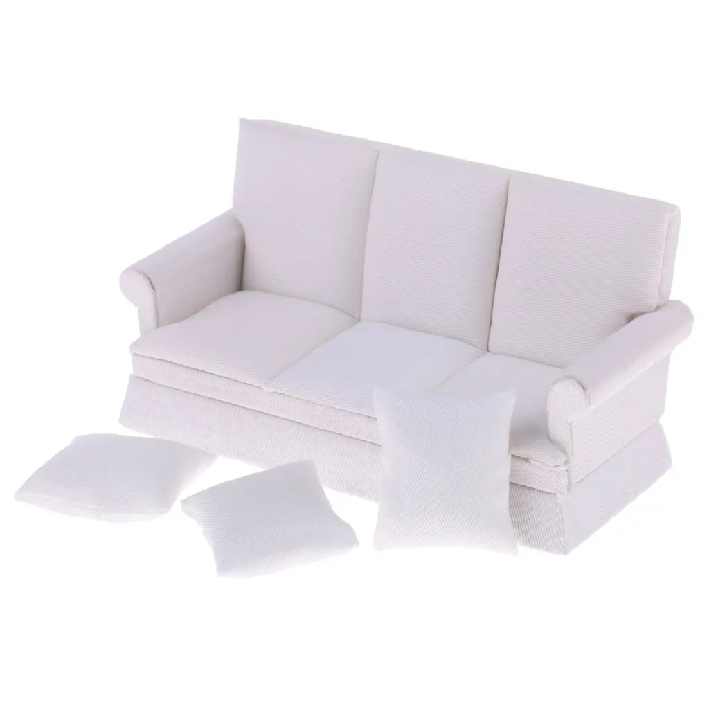  1:12 Scale Dollhouse Furniture Fireplace Table Sofa Miniature Living Room Doll House Accessories To