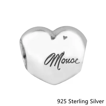 

CKK 925 Sterling Silver Heart Mouse Signature Charms Original Beads Jewelry Making Fits For Bracelets & Bangle