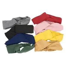 8 шт. повязки на голову сплошной цвет крест декоративные эластичные волосы резинки аксессуары обруч для волос случайный цвет