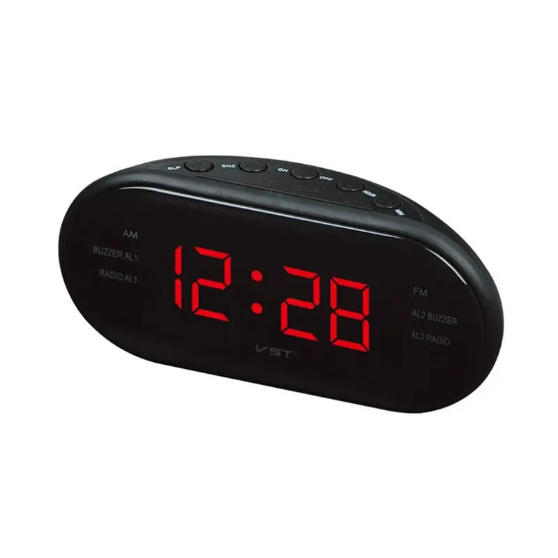 

Vst-902 220V Eu Plug Am Fm Dual Frequency Radio Alarm Clock Digital Led Clock Luminous Clock Snooze Electronic Home Table Cloc