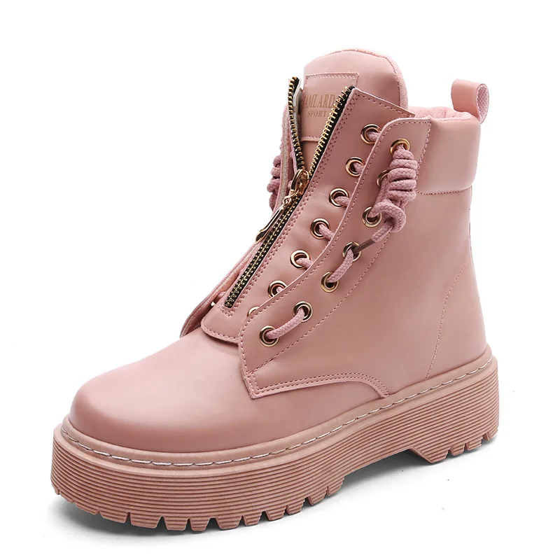 

Winter Boots Women Shoes 2019 New British Wind Warm Students Flat Women Snow Boots Velvet Martin Ankle Boots Shoes Woman