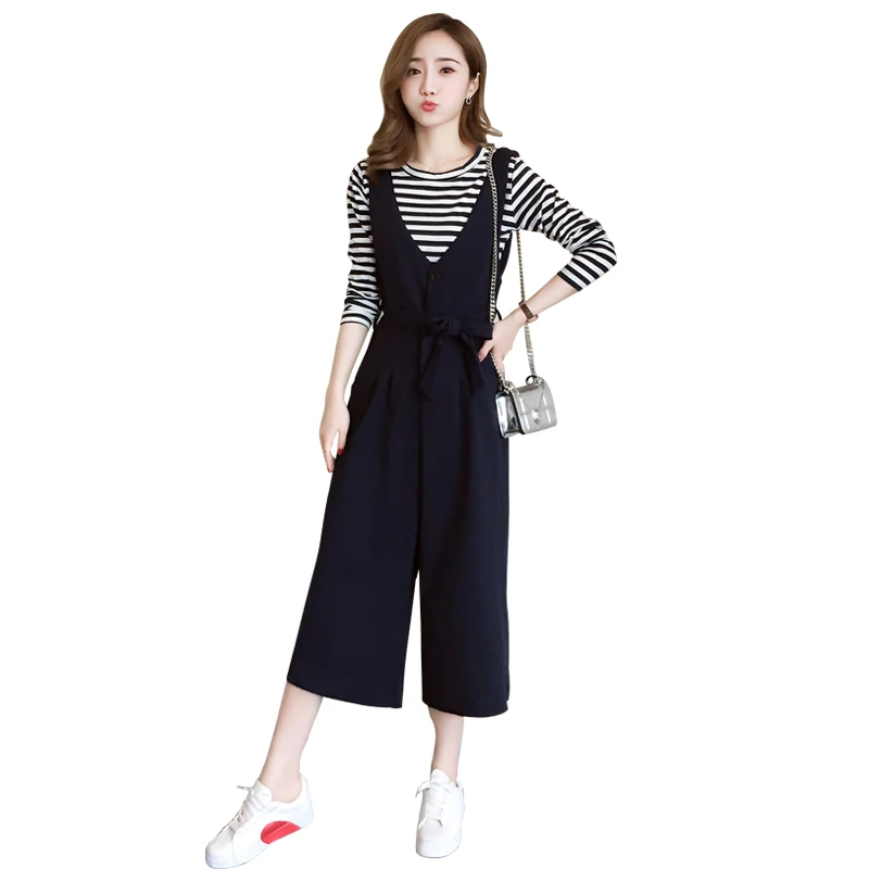 

Pengpious 2019 spring and autumn postpartum women nursing clothes set wide-legged pants+striped breastfeeding tees lactation set