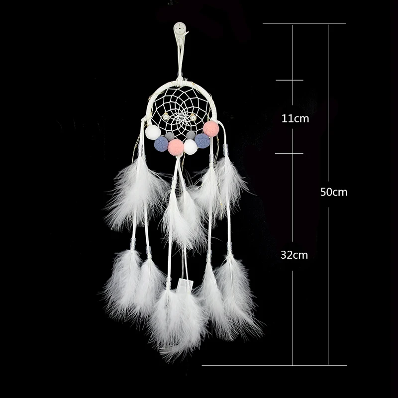 

Nice White Feather Tassel Circular Dream Catcher Window Door Car Decor Handmade