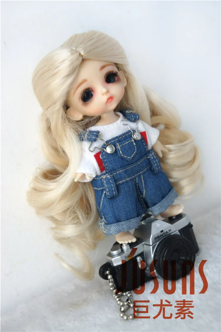 JD028 1/12, красивый длинный парик для куклы BJD, 3-4 дюйма, крошечные куклы, синтетические парики из мохера, Алиса, фэнтези, аксессуары для куклы BJD