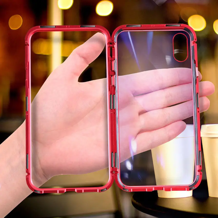 

360 armor shockproof cover metal bumper tempered Glass magnetic Adsorption FOR SAMSUNG Galaxy j6 2018