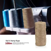 100m/rolle Retro Natürliche Hanf Seil Jute Twine Sackleinen String Verpackung Schnüre Gewinde DIY Handgemachte Binden Gewinde Macrame schnur Seil