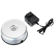 7 светодиодный 4 дюймовая уникальная вращающаяся с украшением в виде кристаллов Дисплей подставка белый светильник база с адаптером переменного тока для украшения дома светильник ing инструмент