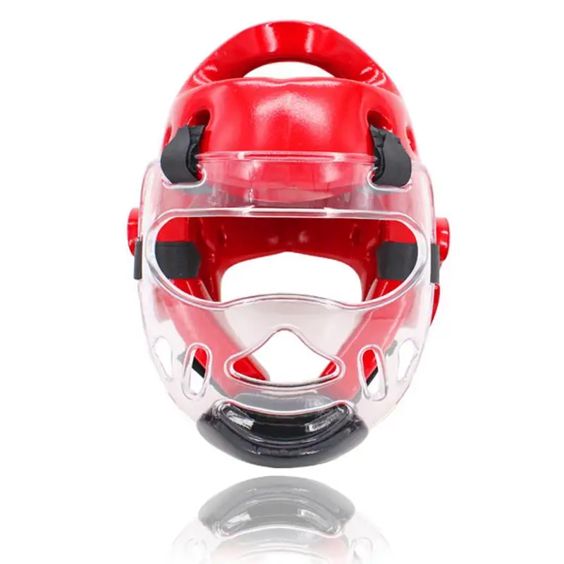 Тхэквондо шлем маска спортивный прозрачный щиток для лица голова каратэ бокс щит съемный защитный снаряжение Сверхлегкий для мужчин и женщин