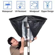 Черная крышка нагревателя для патио, форма гриба, тип нагревателя, прочный водонепроницаемый УФ-протектор, наружный домашний садовый пылезащитный чехол 140x47 см
